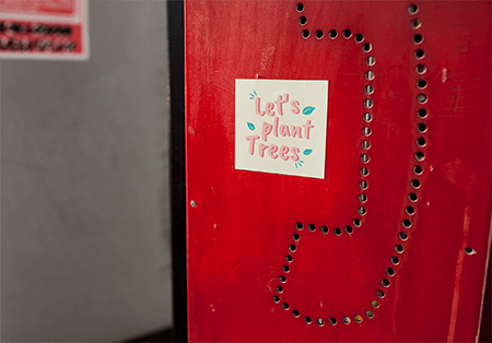 A square printed label